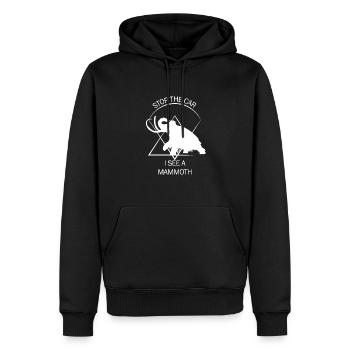 Drôle de mammouth Âge de pierre Conception de l’âge de glace Préhistorique - Sweat à capuche Premium bio Homme - noir - Devant - Nico (187cm)