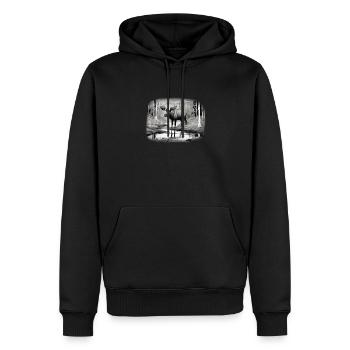Élan - Sweat à capuche Premium bio Homme - noir - Devant - Nico (187cm)