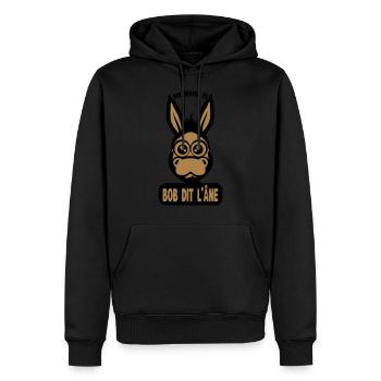 ane bob says humor funny quote 1511 - Men’s Premium Organic Hoodie - black - Front - Nico (187cm)