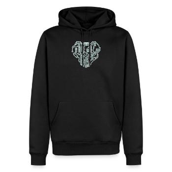 Geek - Männer Premium Bio Hoodie - Schwarz - Vorne - Nico (187cm)