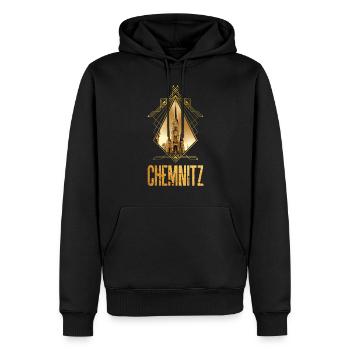 Chemnitz Deutschland Stadt Skyline Gold Liebe - Männer Premium Bio Hoodie - Schwarz - Vorne - Nico (187cm)