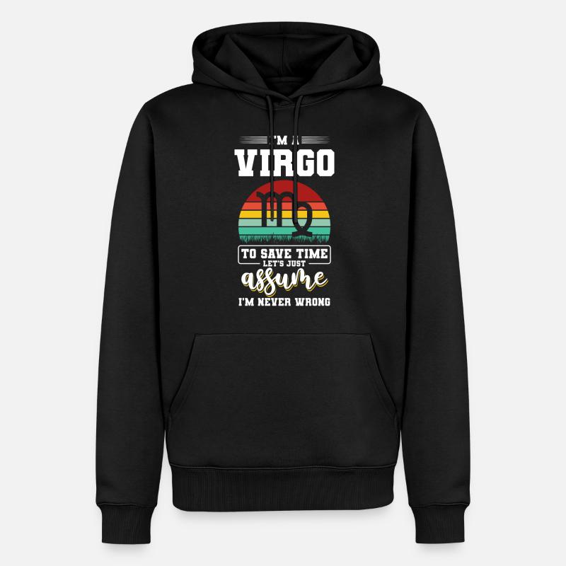 Horoscope Vierge Planète - Sweat à capuche Premium bio Homme - noir