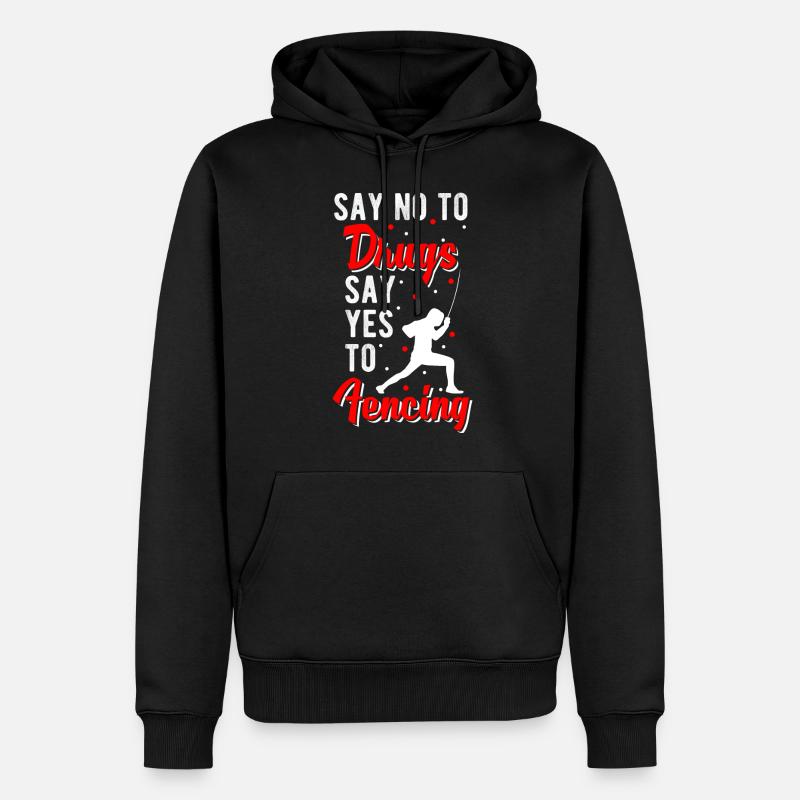 Fechten Säbel - Männer Premium Bio Hoodie - Schwarz