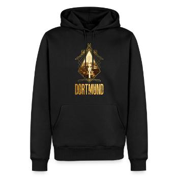 Dortmund Deutschland Stadt Skyline Gold Liebe - Männer Premium Bio Hoodie - Schwarz - Vorne - Nico (187cm)