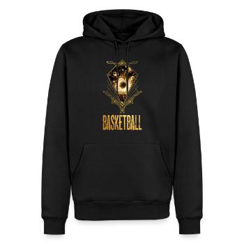 Basketball Ball Gold Basketballspieler Spieler - Männer Premium Bio Hoodie - Schwarz - Vorne - Nico (187cm)