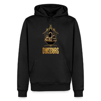 Duisburg Deutschland Stadt Skyline Gold Liebe - Männer Premium Bio Hoodie - Schwarz - Vorne - Nico (187cm)