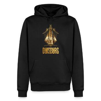 Duisburg Deutschland Stadt Skyline Gold Liebe - Männer Premium Bio Hoodie - Schwarz - Vorne - Nico (187cm)