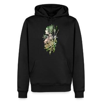 Épée de Geisha Japonaise Guerrier Samouraï 111 - Sweat à capuche Premium bio Homme - noir - Devant - Nico (187cm)