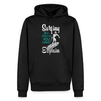 Sports nautiques Surfergirl Sport Cool - Sweat à capuche Premium bio Homme - noir - Devant - Nico (187cm)