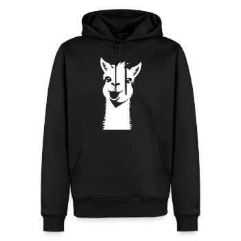 Funny Llama Silhouette Cheeky Fun Llamas - Men’s Premium Organic Hoodie - black - Front - Nico (187cm)