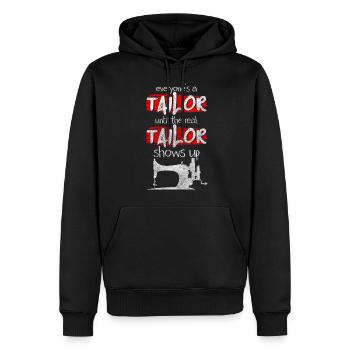 Machine à coudre à la main de passe-temps de vêtements - Sweat à capuche Premium bio Homme - noir - Devant - Nico (187cm)