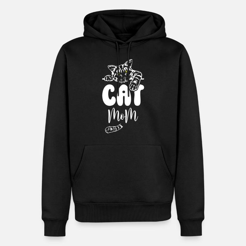 Maman chat - Sweat à capuche Premium bio Homme - noir