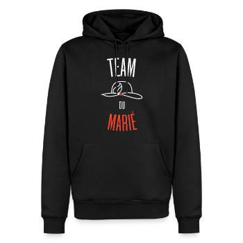 Team du Marié - Sweat à capuche Premium bio Homme - noir - Devant - Nico (187cm)