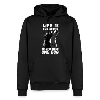 Chien Propriétaire de chien Propriétaire Propriétaire Pack Propriétaire - Sweat à capuche Premium bio Homme - noir - Devant - Nico (187cm)