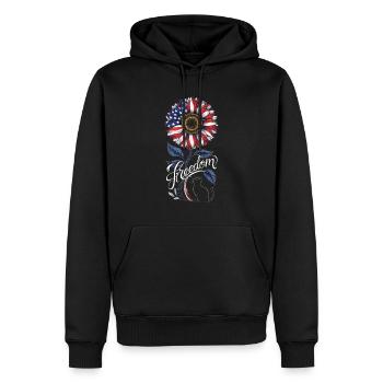 Patriotique américain Sunflower Freedom - Sweat à capuche Premium bio Homme - noir - Devant - Nico (187cm)