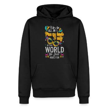 Célébration de la fête - Sweat à capuche Premium bio Homme - noir - Devant - Nico (187cm)