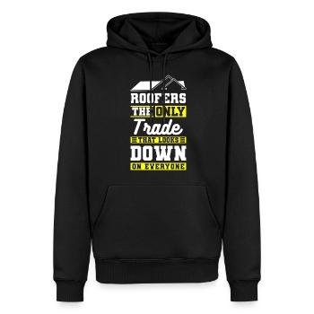 Zimmermann Dach Haus - Männer Premium Bio Hoodie - Schwarz - Vorne - Nico (187cm)