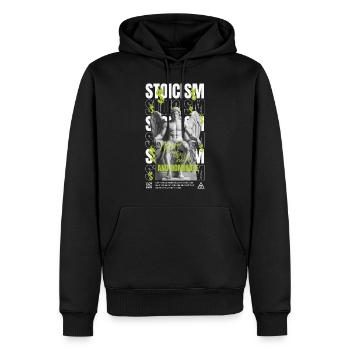 Stoicism - Männer Premium Bio Hoodie - Schwarz - Vorne - Nico (187cm)