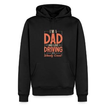 Ich bin Vater und ich liebe Autofahren | Papa Wortspiel Papa Witz - Männer Premium Bio Hoodie - Schwarz - Vorne - Nico (187cm)