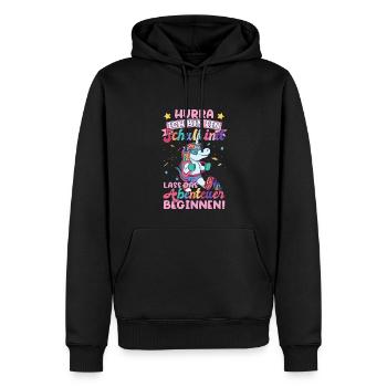Ich bin ein Schulkind Einhorn - Männer Premium Bio Hoodie - Schwarz - Vorne - Nico (187cm)