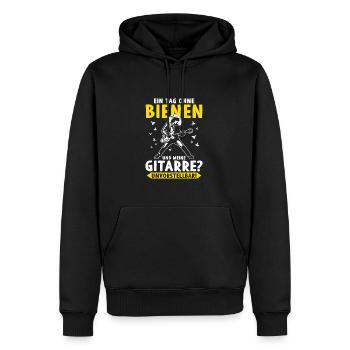 Ein Tag ohne Bienen und Gitarre Unvorstellbar - Männer Premium Bio Hoodie - Schwarz - Vorne - Nico (187cm)