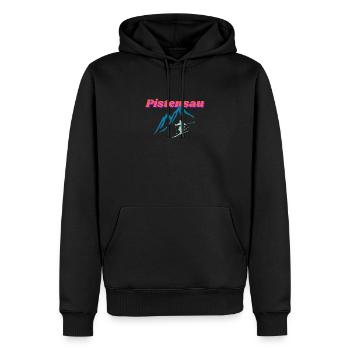Pistensau - Männer Premium Bio Hoodie - Schwarz - Vorne - Nico (187cm)