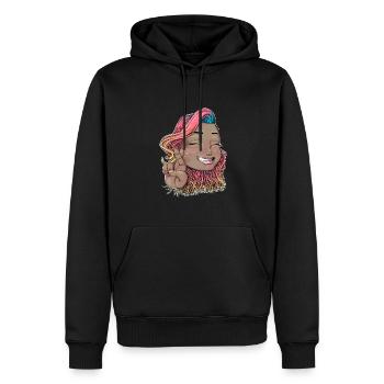 Reva Prisma croise les doigts - Sweat à capuche Premium bio Homme - noir - Devant - Nico (187cm)