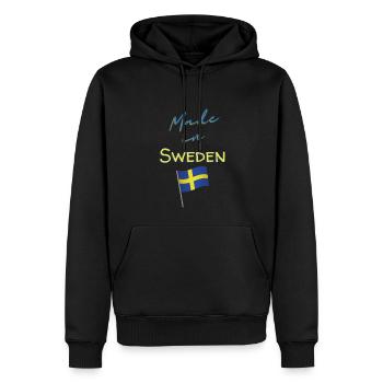 Fabriqué en Suède drapeau suédois - Sweat à capuche Premium bio Homme - noir - Devant - Nico (187cm)