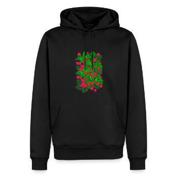 Forêt de fleurs - Sweat à capuche Premium bio Homme - noir - Devant - Nico (187cm)