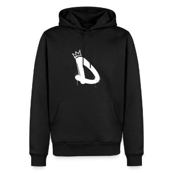 D - Men’s Premium Organic Hoodie - black - Front - Nico (187cm)