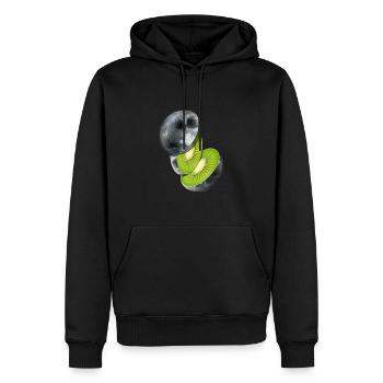 Kiwi Moon - Männer Premium Bio Hoodie - Schwarz - Vorne - Nico (187cm)