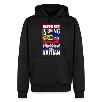 Haïti Haïti Drapeau Haïti Citation drôle - Sweat à capuche Premium bio Homme - noir - Devant - Nico (187cm)