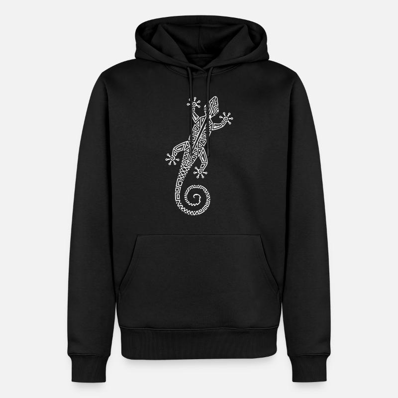 Gecko tribal - Sweat à capuche Premium bio Homme - noir