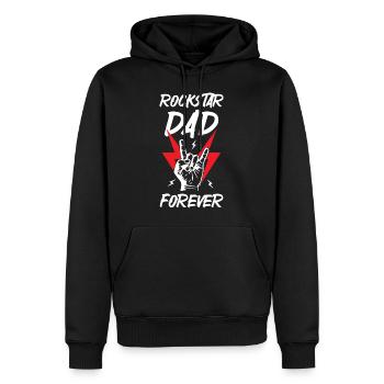 Rockstars papa pour toujours - Sweat à capuche Premium bio Homme - noir - Devant - Nico (187cm)