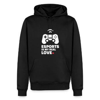 Esports & Jeux - Sweat à capuche Premium bio Homme - noir - Devant - Nico (187cm)