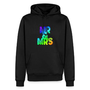 Er und Sie | Herr und Frau | Mr und Mrs - Männer Premium Bio Hoodie - Schwarz - Vorne - Nico (187cm)