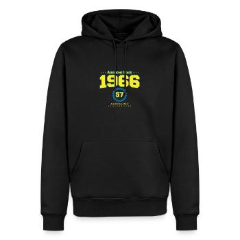 Super chemise 1966 pour hommes femmes 57 ans 57ème - Sweat à capuche Premium bio Homme - noir - Devant - Nico (187cm)