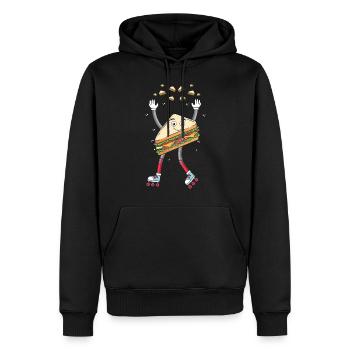 Rollerskaten Rollerskater Skaten Sandwich Pain - Sweat à capuche Premium bio Homme - noir - Devant - Nico (187cm)