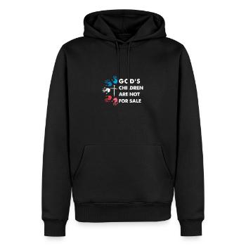 Les enfants de Dieu ne sont pas à vendre - Sweat à capuche Premium bio Homme - noir - Devant - Nico (187cm)