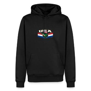 USA-Flaggenparty in den USA Patriotisch 4. Juli - Männer Premium Bio Hoodie - Schwarz - Vorne - Nico (187cm)
