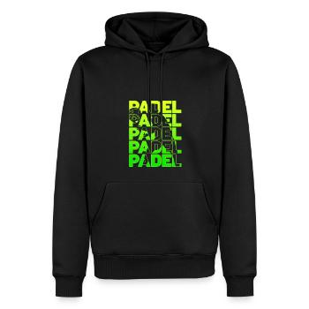 Padel Wallin - Sweat à capuche Premium bio Homme - noir - Devant - Nico (187cm)