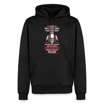 POLIER - Männer Premium Bio Hoodie - Schwarz - Vorne - Nico (187cm)