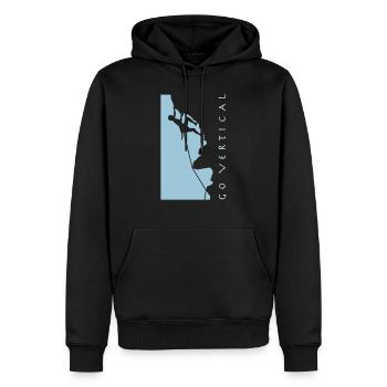 freeclimber_012015_a_2c - Männer Premium Bio Hoodie - Schwarz - Vorne - Nico (187cm)