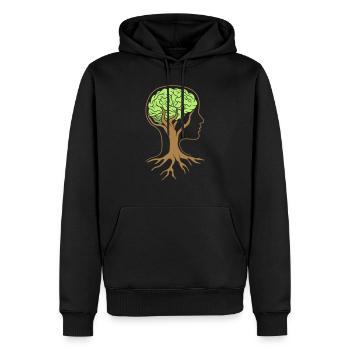 Baum Gehirn Design - Männer Premium Bio Hoodie - Schwarz - Vorne - Nico (187cm)
