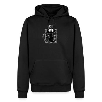 Lächle du kannst sie nicht alle töten Katzenmotiv - Männer Premium Bio Hoodie - Schwarz - Vorne - Nico (187cm)
