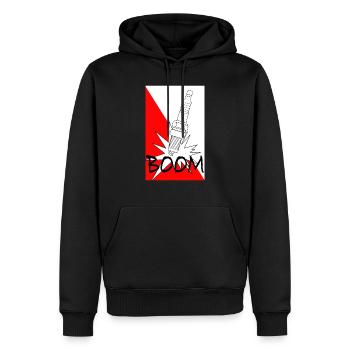 Bougie d’allumage - Sweat à capuche Premium bio Homme - noir - Devant - Nico (187cm)
