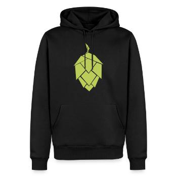 Houblon simple - Sweat à capuche Premium bio Homme - noir - Devant - Nico (187cm)