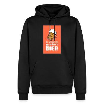 Ich wünschte du wärst Bier - Männer Premium Bio Hoodie - Schwarz - Vorne - Nico (187cm)