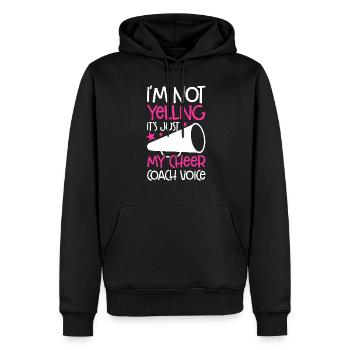 I'm Not Yelling Its My Cheer Coach Voice Gymnast C - Männer Premium Bio Hoodie - Schwarz - Vorne - Nico (187cm)