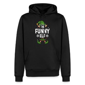 Elfe de cadeau de Noël de famille assorti de groupe - Sweat à capuche Premium bio Homme - noir - Devant - Nico (187cm)